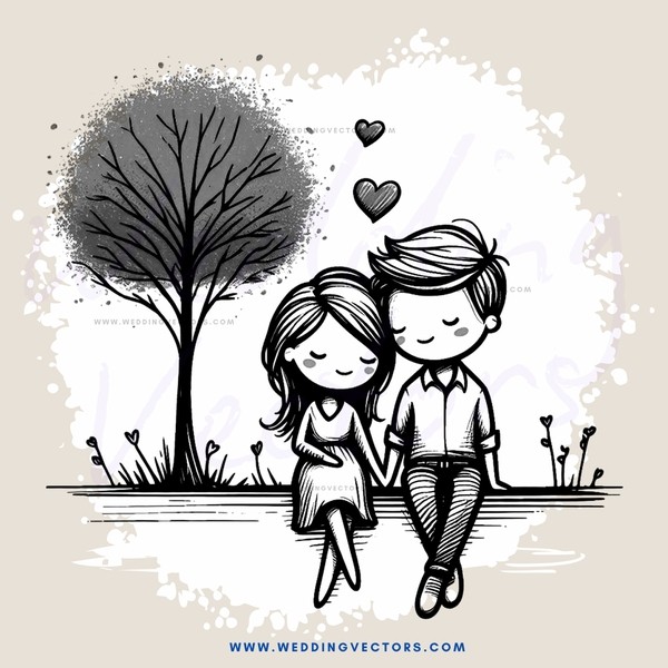 a couple walking under an umbrella with love in their hearts
