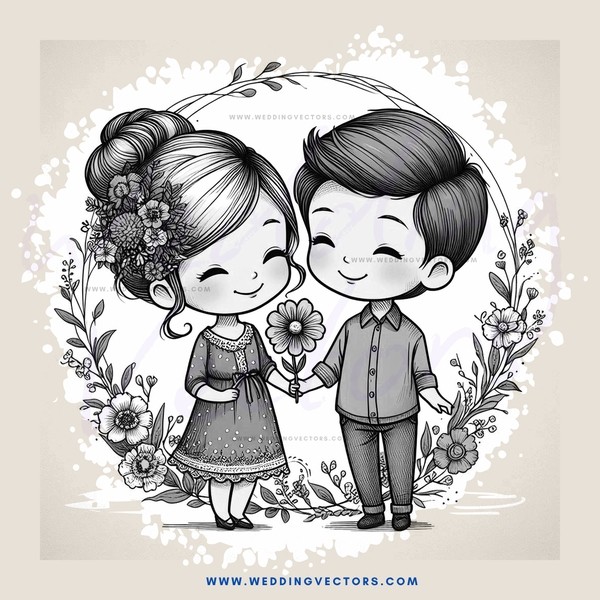 two kids holding flowers and smiling