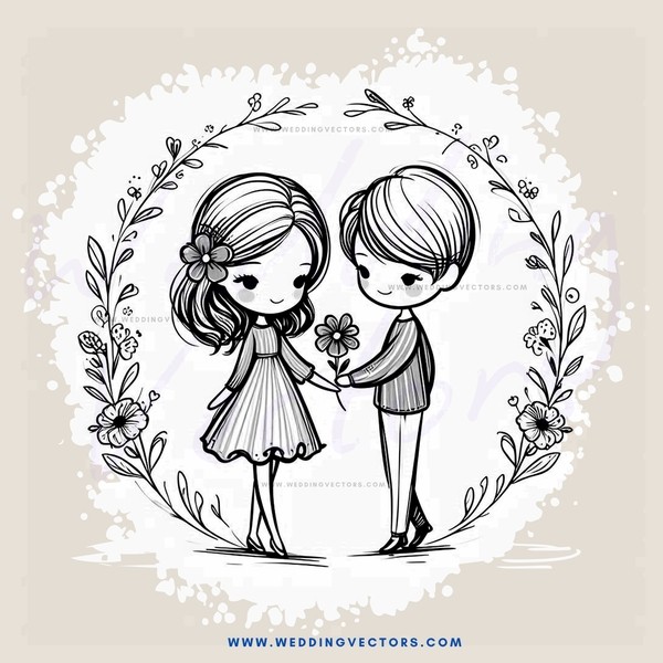 a boy and girl holding flower petals in their hands