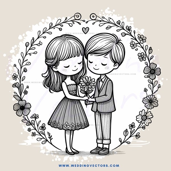 two kids hugging in flower border