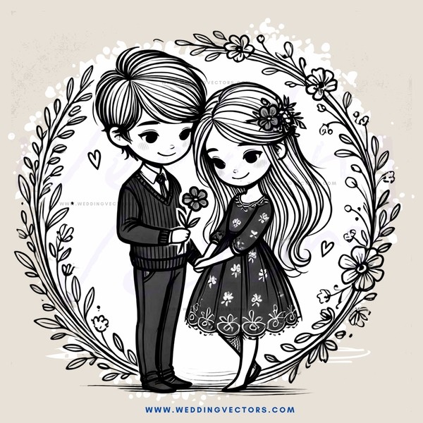 boy and girl standing hand in hand