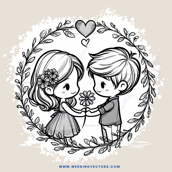 two kids hugging and holding a flower