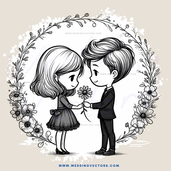 a couple exchanging flower petals
