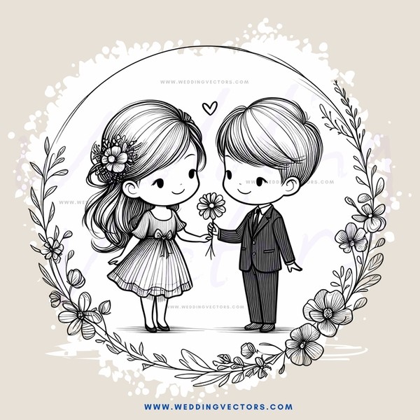 two kids in the wedding circle