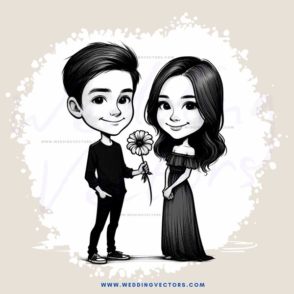 a couple holding hands and flowers