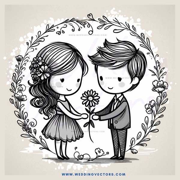two children holding flowers