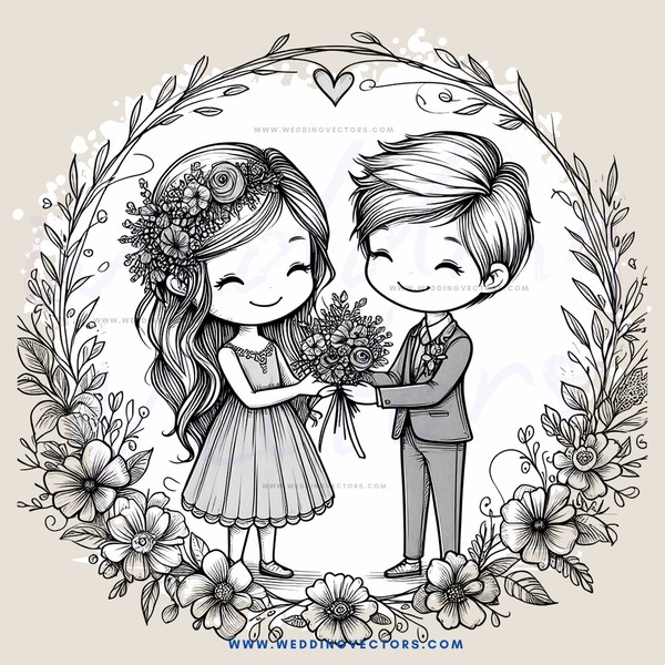 the groom and bride in love