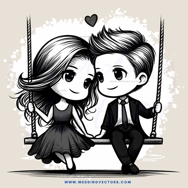 a couple in love on a swing