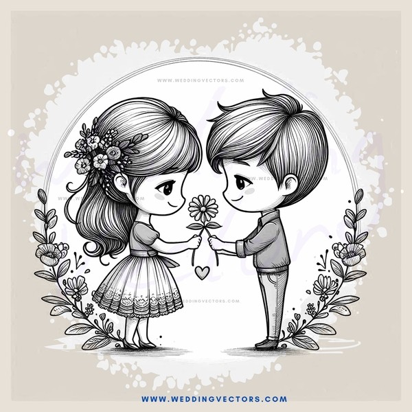 children sharing a flower