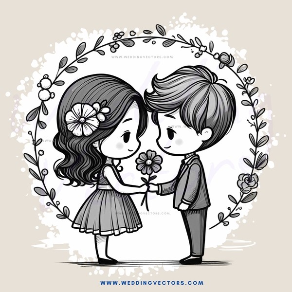 a couple with flowers