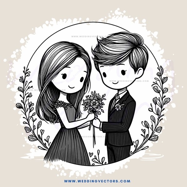 a boy and girl in a circle