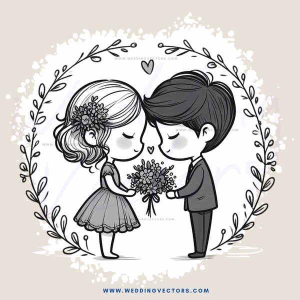 a couple holding flowers in their hands