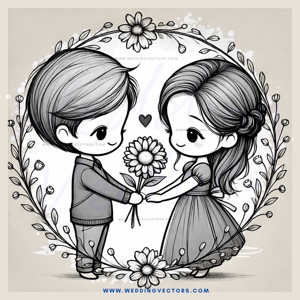 two children holding flowers and plants