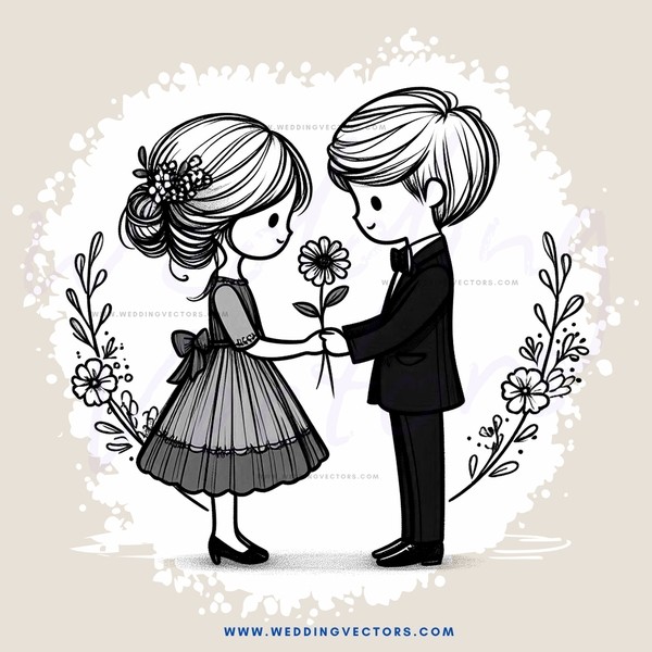 a couple holding flowers in their hands