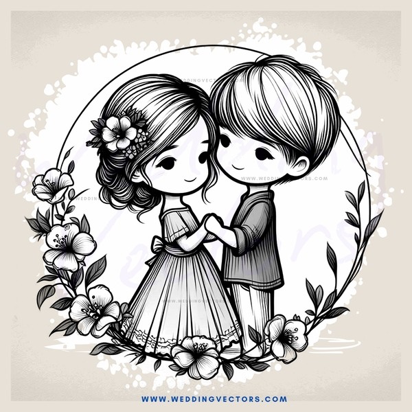 a couple in flower garland