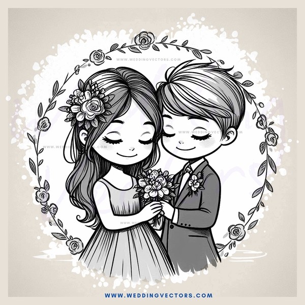 two people holding flowers and rings
