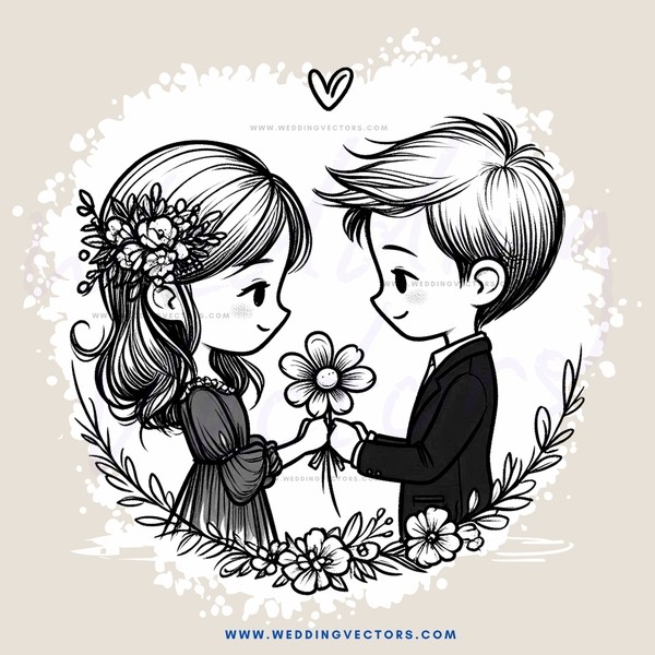 two people holding flowers and looking at each other