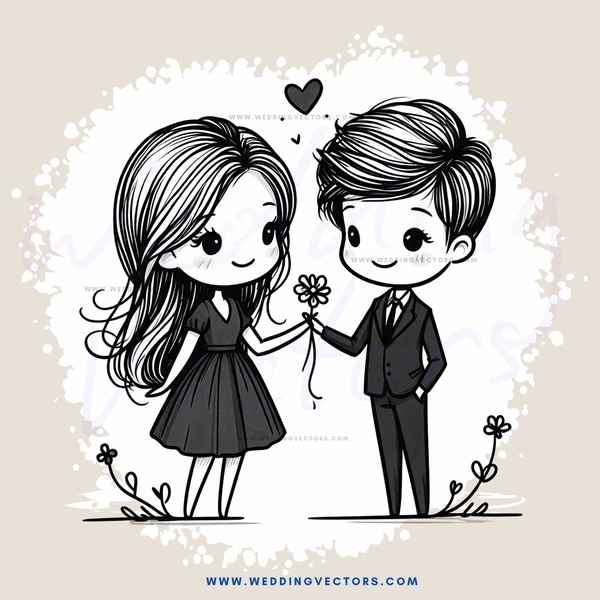 boy and girl hugging, leaning over flowers