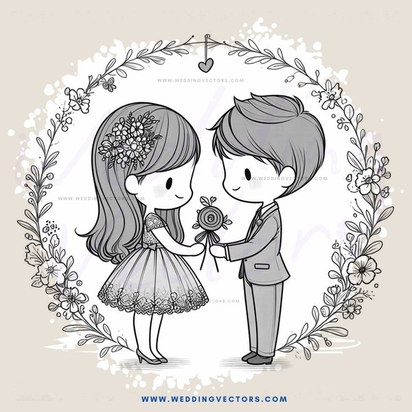 two people exchanging flowers