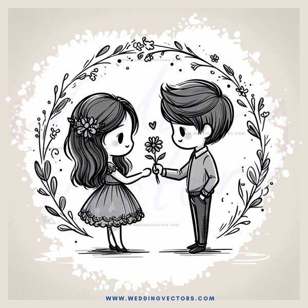 two people holding flowers in a circle