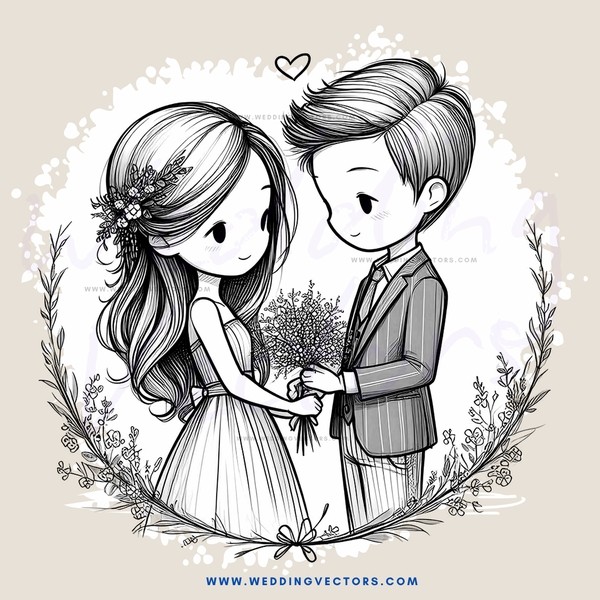 a couple in wedding attire