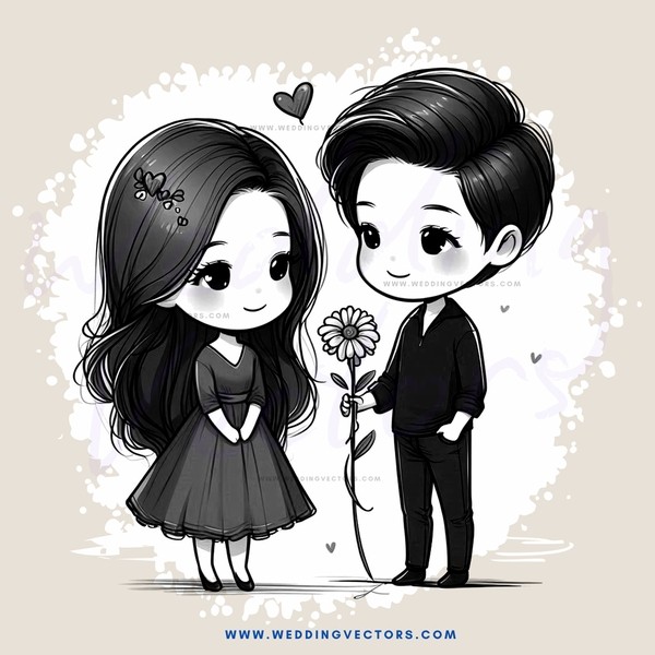 two people holding a flower and smiling