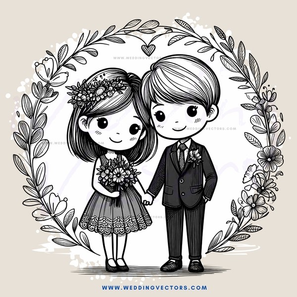 a couple standing under an arch
