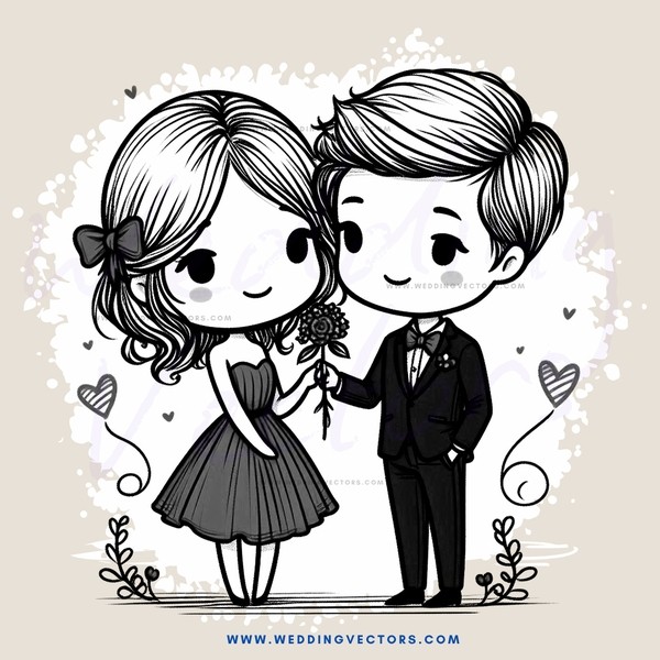 wedding cartoon illustration
