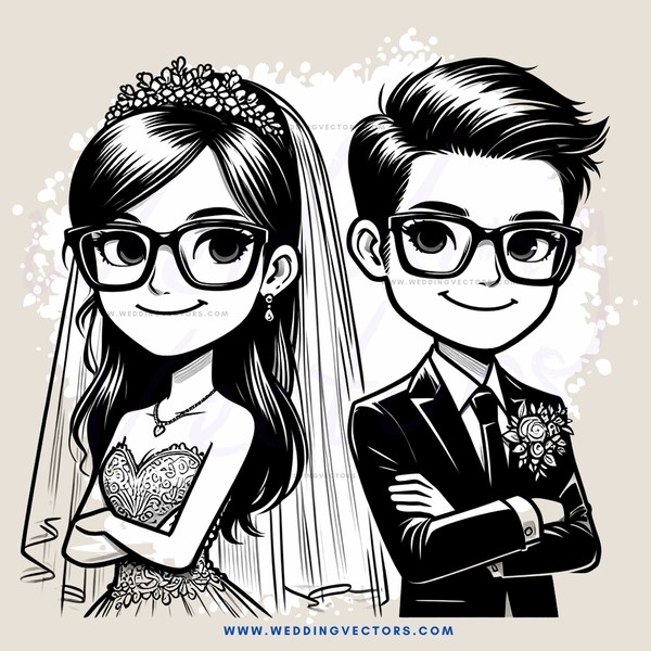 wedding couple cartoon