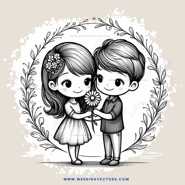 a couple holding hands and a flower