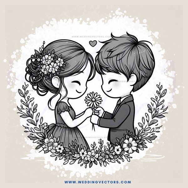 couple sharing a flower