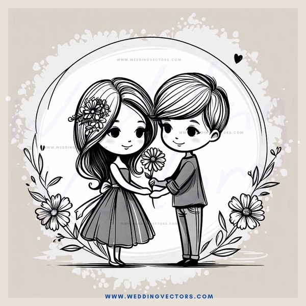 two kids embracing inside a flower circle