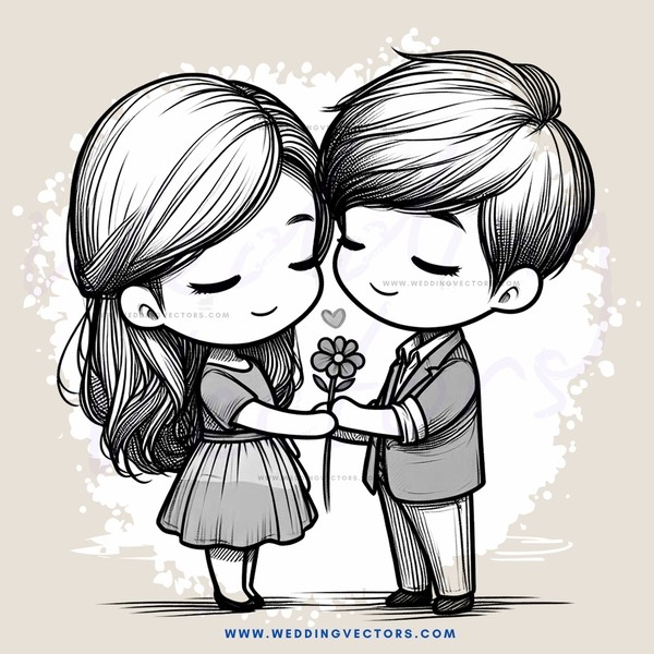 a couple holding hands and flowers
