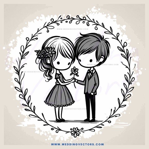 two people in flower crown pose for picture