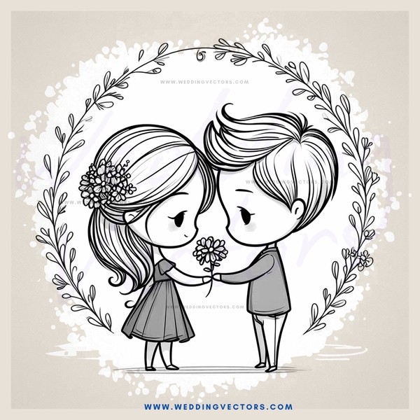 couple holding hands and flowers