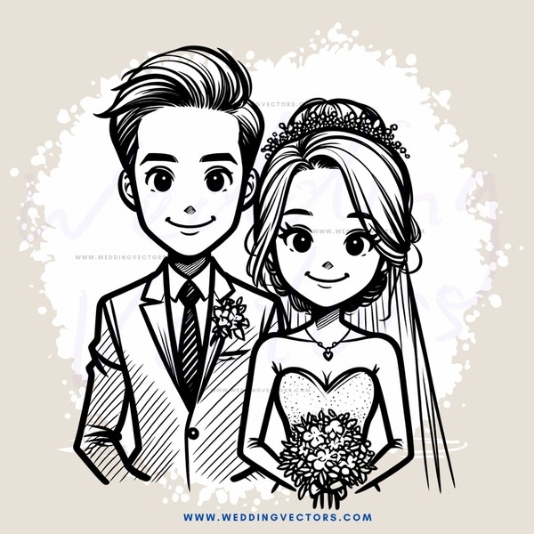 young couple's wedding picture