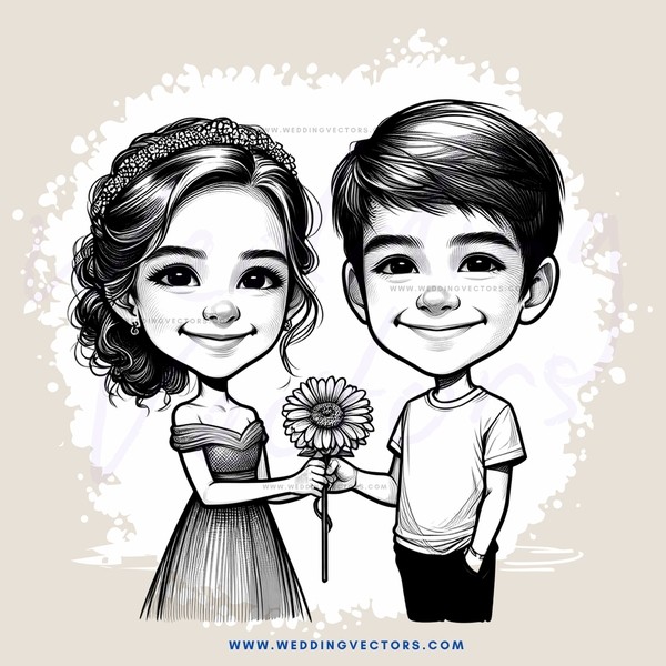 two kids holding a flower and smiling