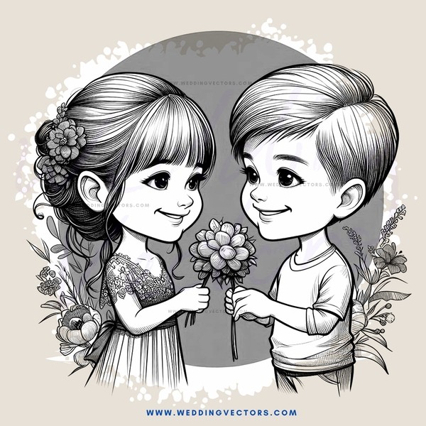 baby boys holding flowers