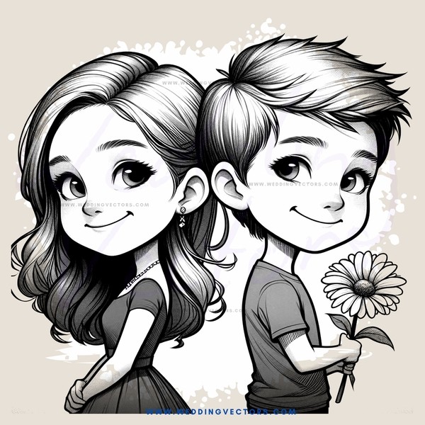 two children holding a flower