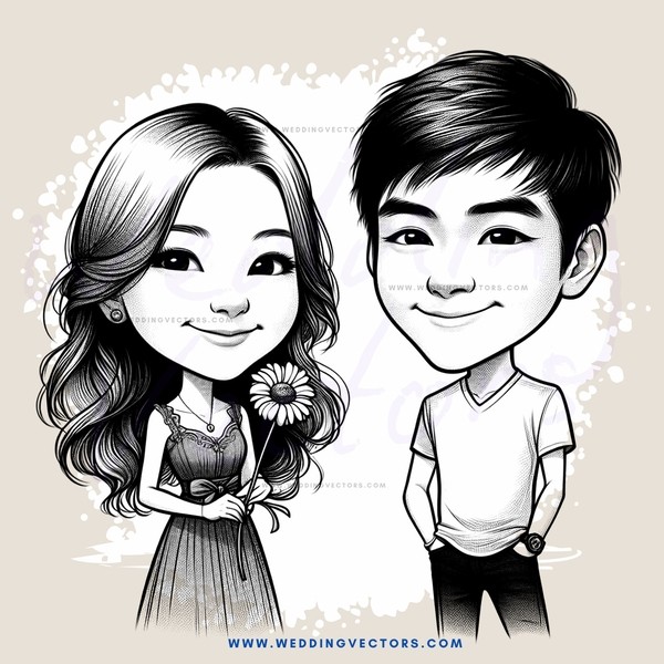 the young man and woman standing next to each other with smiles on their faces