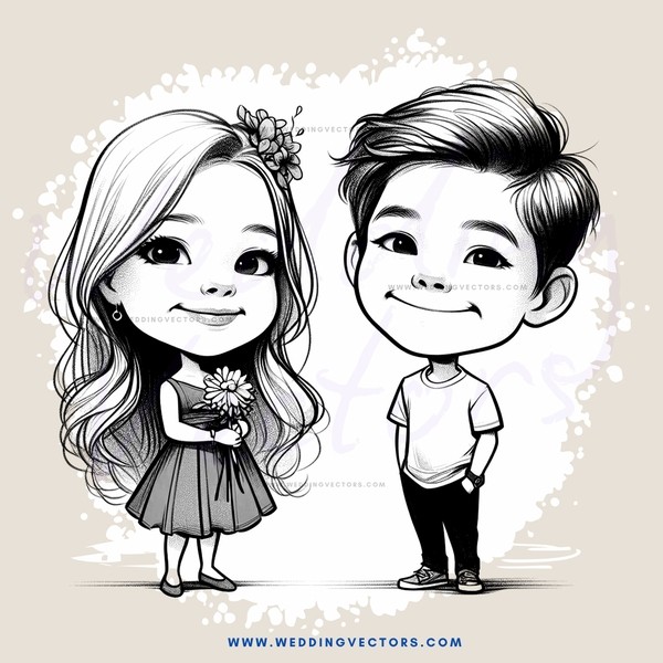 a boy and girl standing together