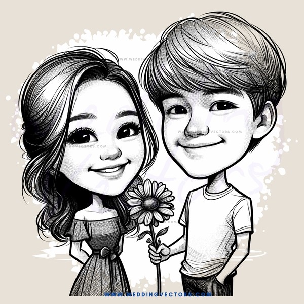 two kids smiling with flower