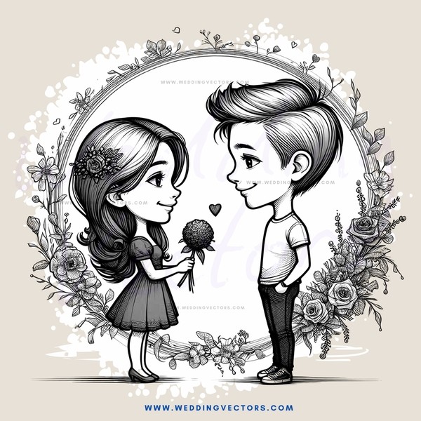 a boy and girl standing together under an arch