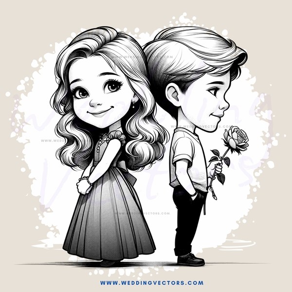 a boy and girl holding hands, smiling at each other