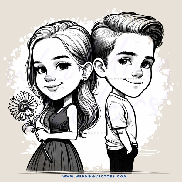 two boys posing for picture with flower