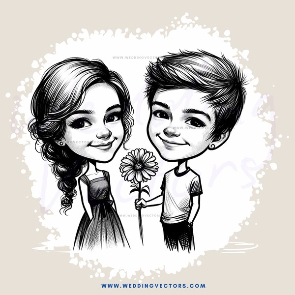 two kids with flowers
