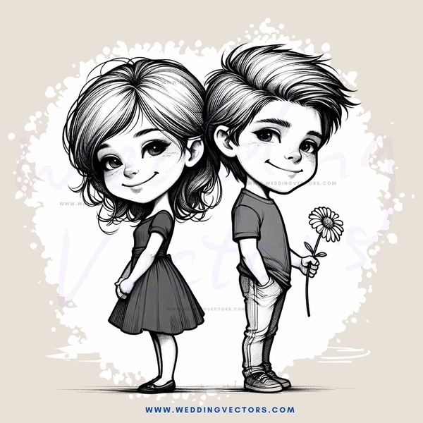 two children with flowers and butterflies