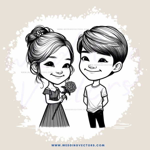 a boy and girl holding hands