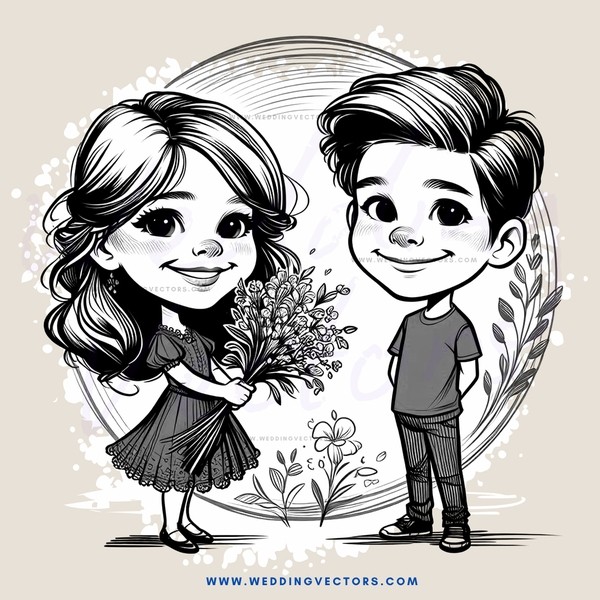 a boy and girl standing together
