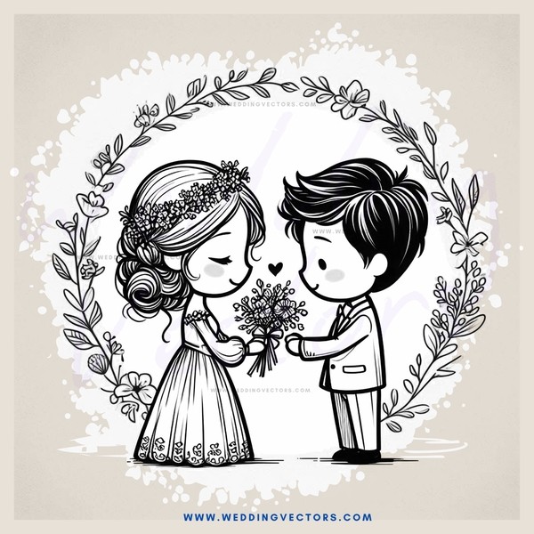 a couple in an embrace with flowers